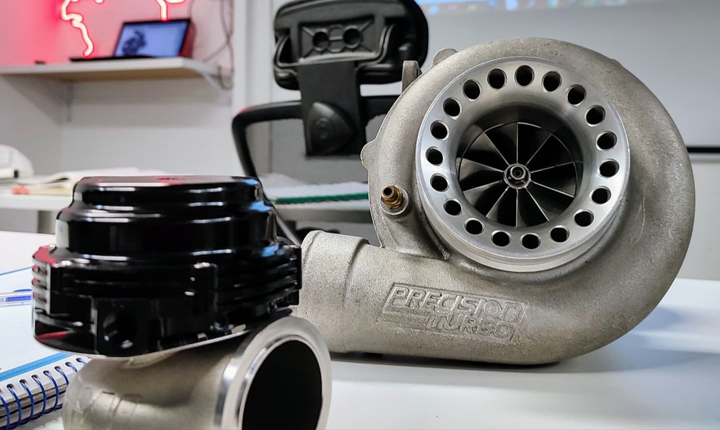 Turbocharger on an engine